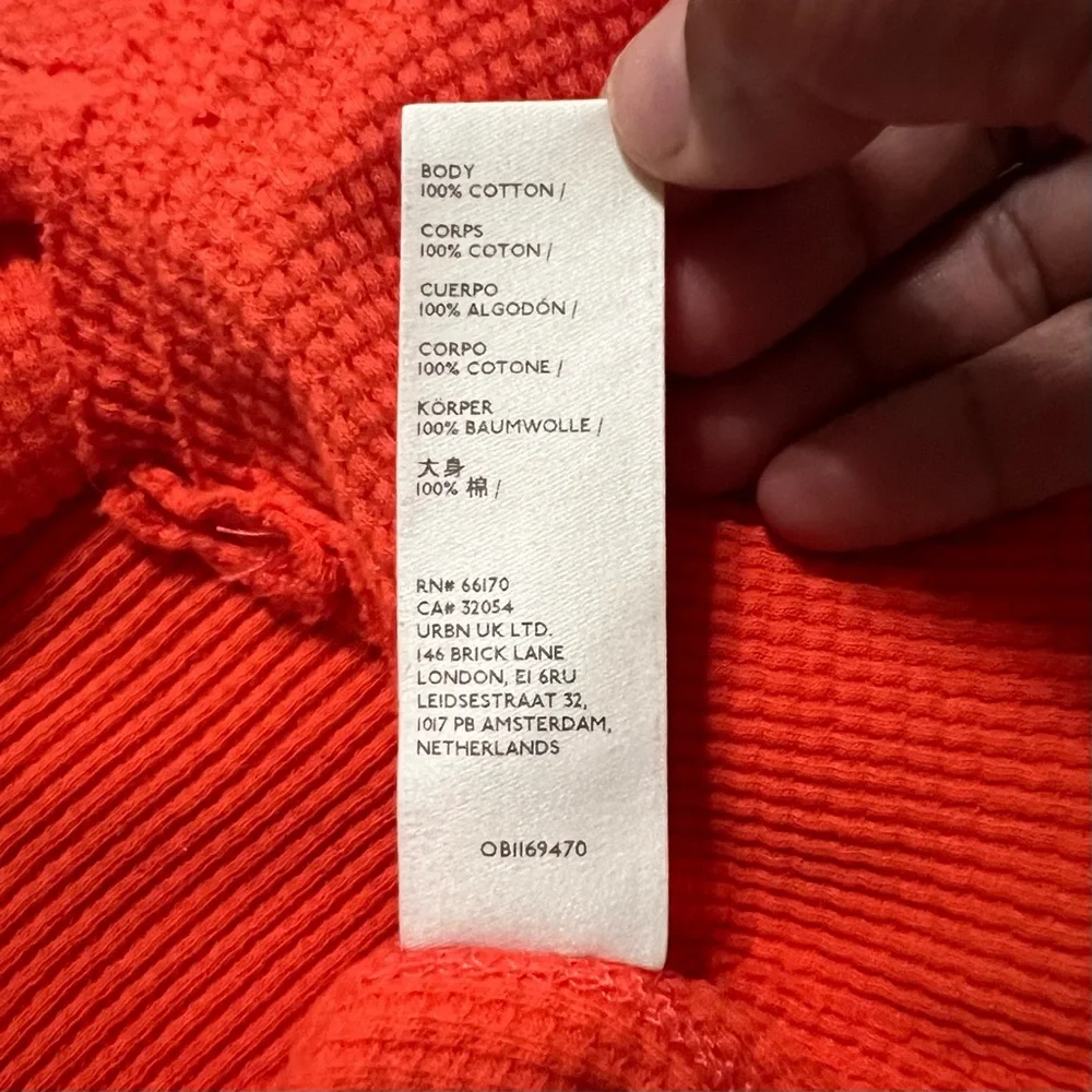 Free People Snowy Thermal Top‎ Ribbed Stretch Orange Women's Size XS